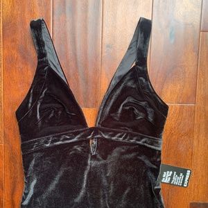 black velvet Express midi dress (8)